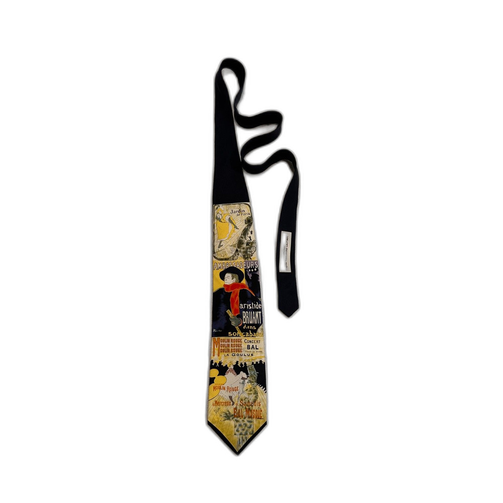 Reflet's De Art 100% Silk Tie French Moulin Rouge